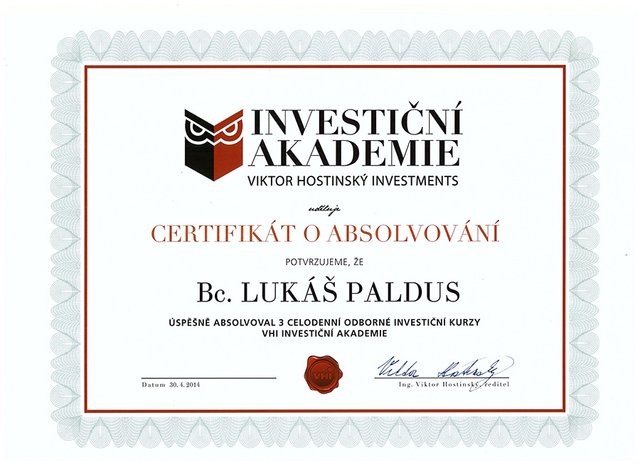 Certifikát investiční akademie
